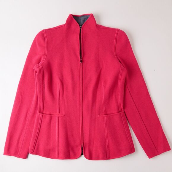 Giorgio Armani Womens 8 IT 46 Pink Mock Neck Jacket Full Zip Dopamine Barbiecore